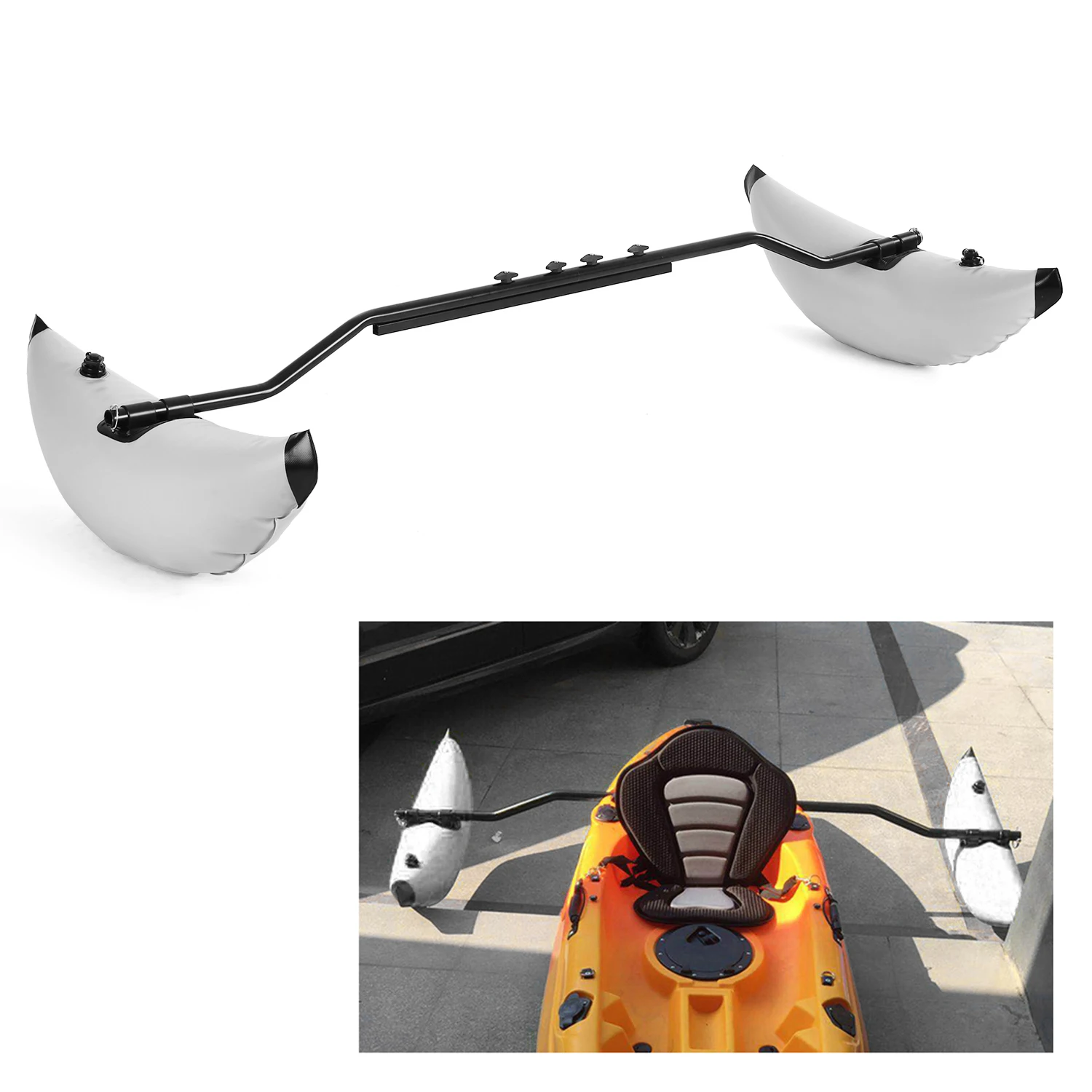 

Kayak PVC Inflatable Outrigger Float with Sidekick Arms Rod Kayak Boat Accessories Fishing Standing Float Stabilizer System Kit