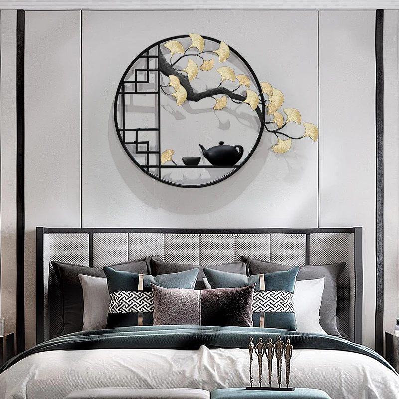 Креативная большая металлическая Настенная Наклейка гингко лист домашний декор