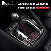 airspeed lhd rhd for volkswagen vw golf 6 gti r mk6 accessories real carbon fiber sticker gear shift panel cover interior trim