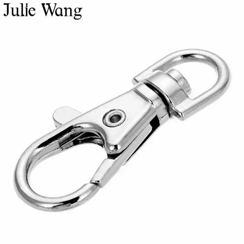 Julie Wang 10 шт. шарнирная застежка Омар зажимы крюк сплит кольцо для ключей с