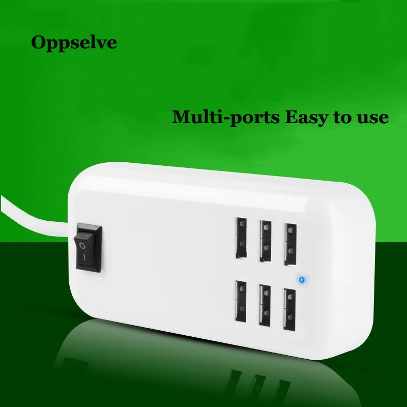 

6 Port Fast Charging USB Charger Hub Mobile Phone Charger USB 3.0 EU US Plug Slots For Samsung S21 S20 USB Dock Tablet Chargers