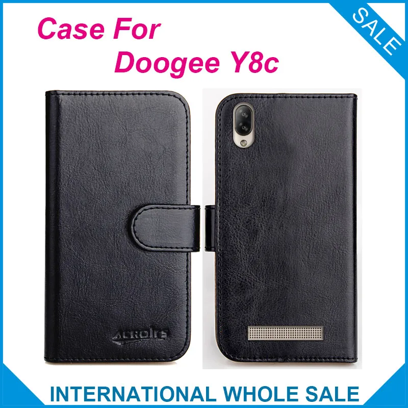 

Original! Doogee Y8c Case 6 Colors High Quality Flip Leather Wallet Case For Doogee Y8c Cover Slots Phone Bag