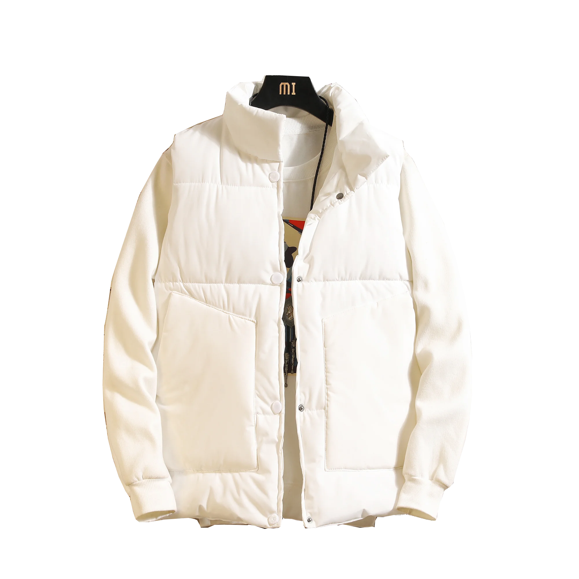 Мужская жилетка без рукавов зимняя мужская белая повседневная куртка Утепленная