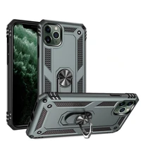 shockproof armor kickstand phone case for iphone 13 12 11 pro xr xs max 7 8plus rotation finger magnetic metal ring holder cover