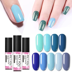 Голубой Гель-лак PICT YOU, 5 мл, УФ-гель, смываемый Гель-лак, Одноцветный Гель-лак для дизайна ногтей, 9 цветов s