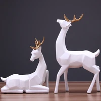 modern creative resin deer statue vintage figurines home decor geometry crafts industrial decoration resin animal figurine gifts