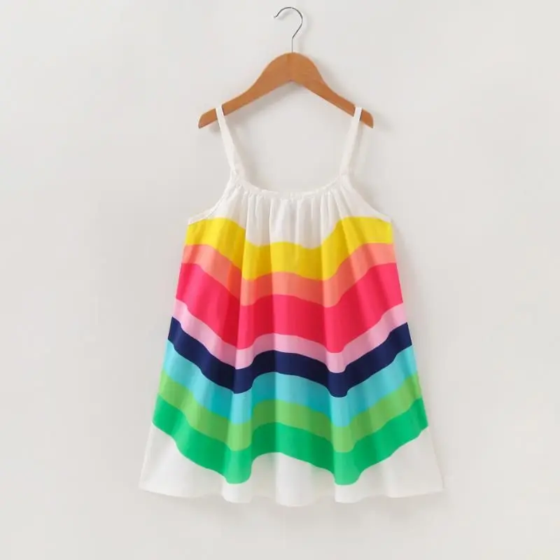 

2020 New Baby Autumn Spring Rainbow Girls embroidery Dresses Lovely Party Princess Costume Hot Selling Birthday Dress1-5Y