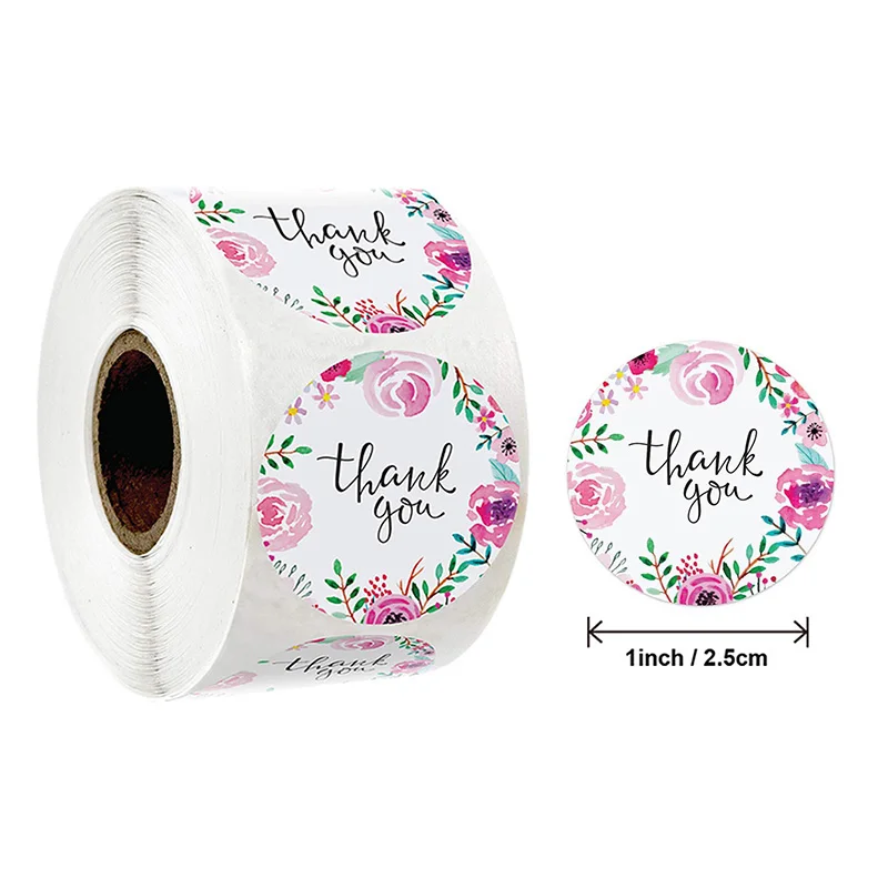 

500pcs Thank You Gift Stickers Handmade Sealing Sticker Self-Adhesive Labels Gift Package DIY Scrapbooking Stationery Sticker