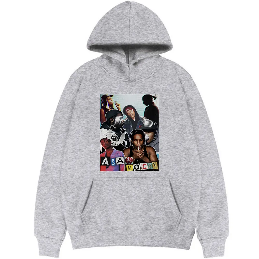 

New Popular Awesome ASAP Rocky Portrait Print Hoodie Hip Hop Skateboard Trend Hoodies Basketball Clothes Men Fashion Sweatshirt