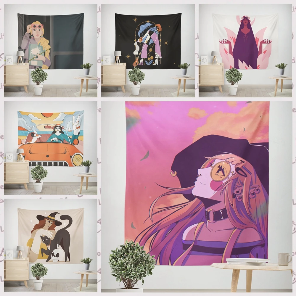 

Sorceress Tapestry Home Decorative Blanket 2022 New Year's Decor Home Decoration Christmas Aesthetic Room Decor Tapestry