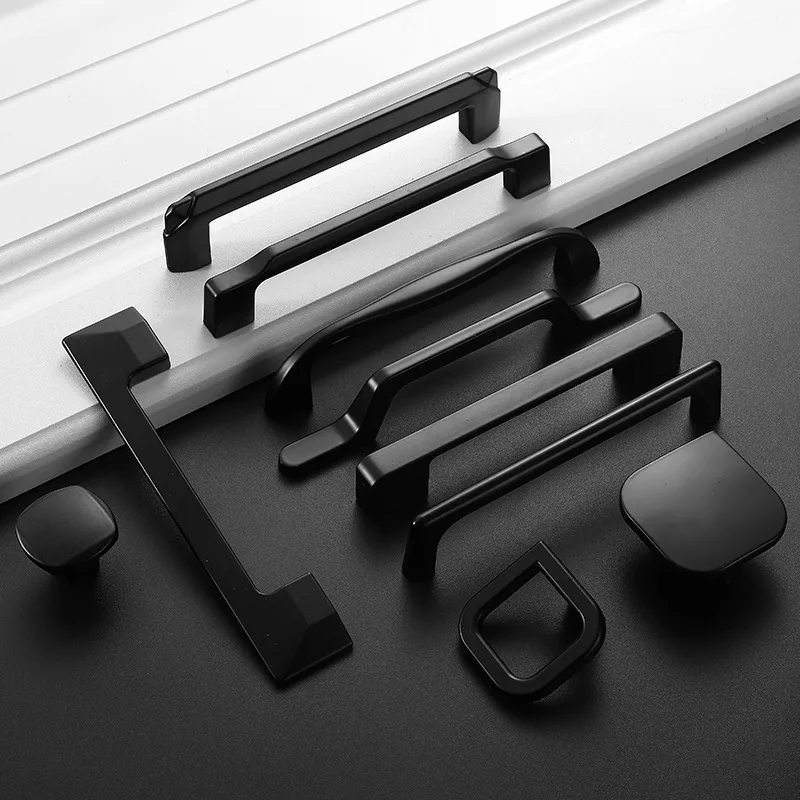 KK &amp FING американский алюминиевый сплав черный кухонный шкаф ручки твердые для