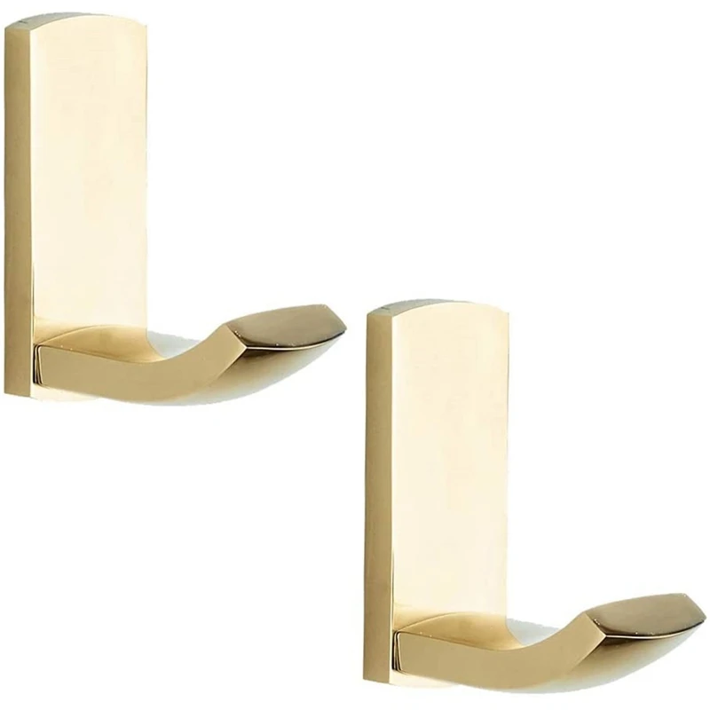 

Brass Square 2 Towel Hook Set Luxurious Solid, Gold Robe Hanger Hanger Wall Suitable for Bathroom and Kitchen Doors