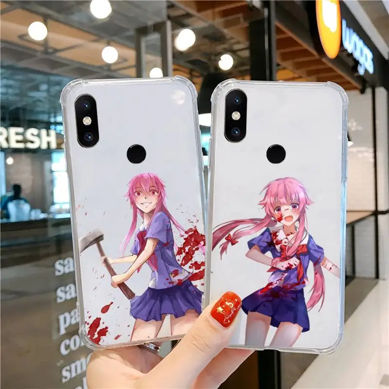 

Mirai Nikki anime Phone Case Transparent For Xiaomi CC 9 11 MAX3 Mix3 MIX2 6X 8 5x 10S 11 10 X SE lite Pro