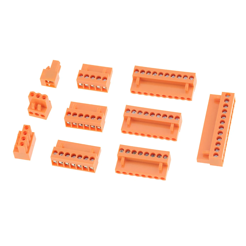 Клеммная колодка 5 шт. оранжевого цвета HT396K 3 96 2P- 12P PCB клеммная 15EDGK шаг мм 2Pin-12Pin