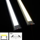 Светодиодсветильник лента 12 В постоянного тока, 50 см, 20 дюймов, Диодная невидимая плоская профильная лента 2835, 10 Вт, двойная лента 39 мм, линейная жесткая лента для подсветки шкафа, шкафа