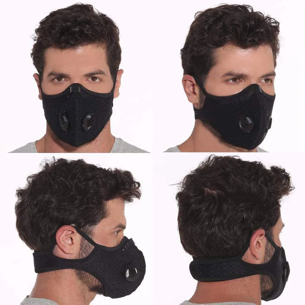

Unisex 3PCS Mouth Masks + 6pcs Filters activated carbon outdoor cycling mask Reusable Adjustable Face Masks Drop Ship Mascarilla