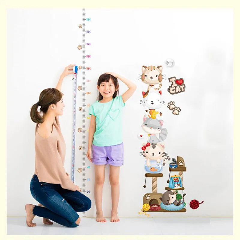 Креативные наклейки на стену с изображением влюбленных кошек и детей для детской