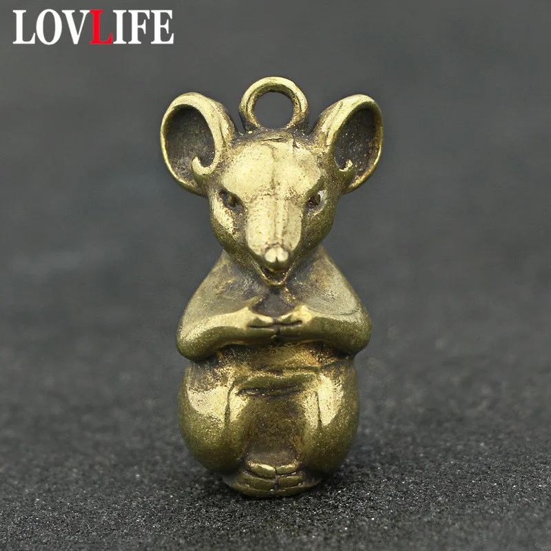 Подвески для ключей мыши латунный ключ кольца Висячие брелоки китайские