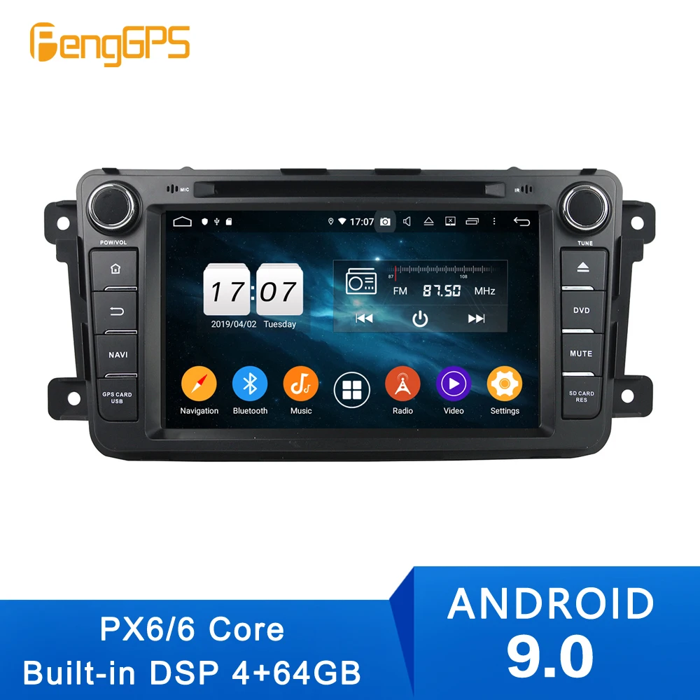 2Din Android 2008 4 + 64G Автомобильный gps мультимедийный DVD плеер для Mazda CX 9 2016 навигация с Wi