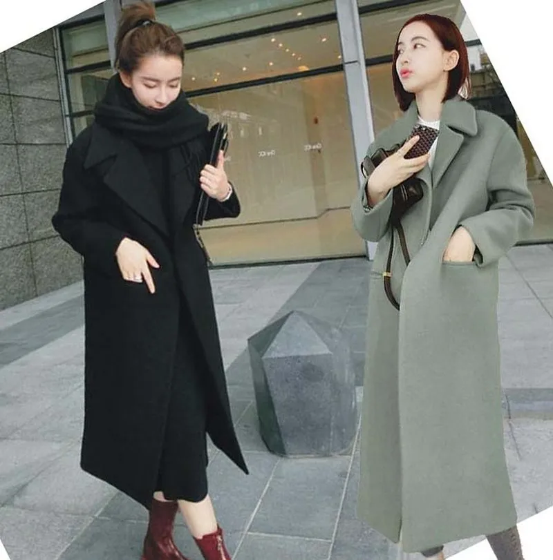 

Women Winter Warm Lapel Trench Parka Coat Jacket Long Slim Overcoat Outwear