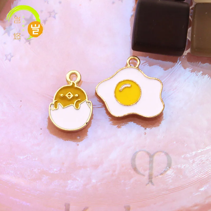 10 шт./лот Очаровательная подвеска из металлического сплава в виде яичницы для яиц