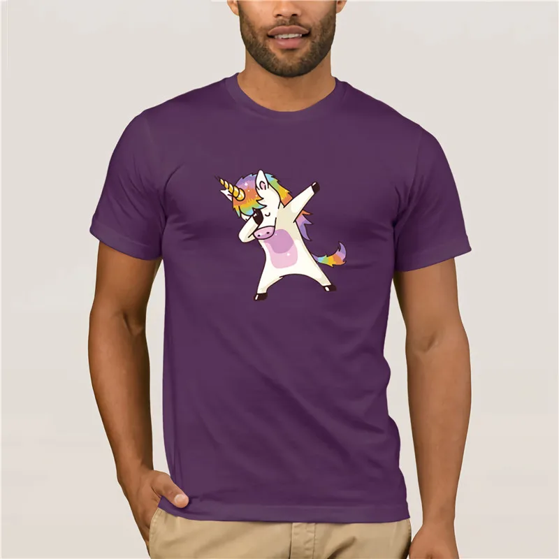 

Fashion T Shirt 100% Cotton Cute Unicorn Anime Cool Pose T-shirt Summer Simple T Shirt