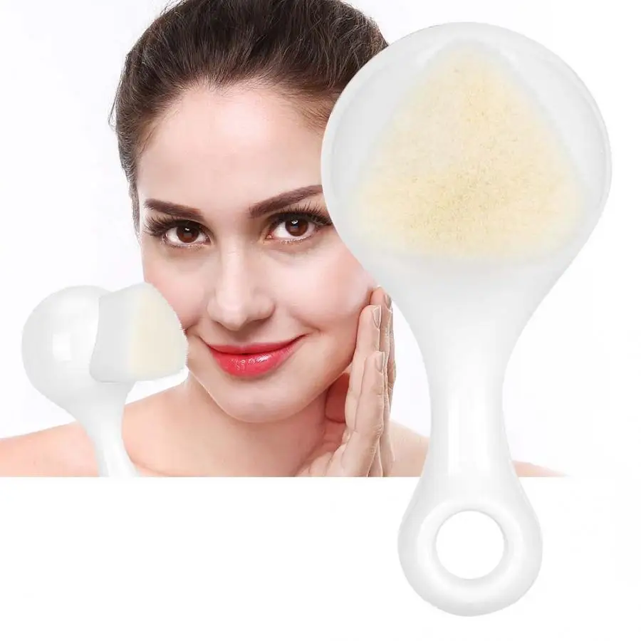 Мягкая щётка для умывания лица ручная Очищающая отшелушивающая кисть Лица