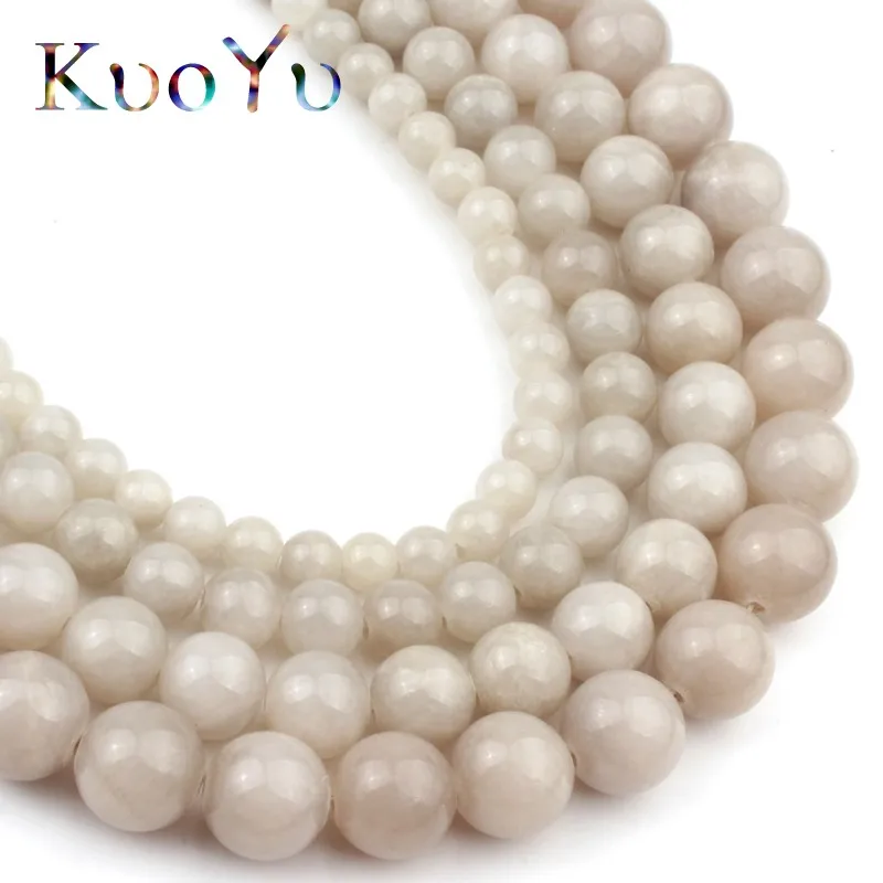 Серые и белые нефритовые бусины круглые бусины-разделители для изготовления