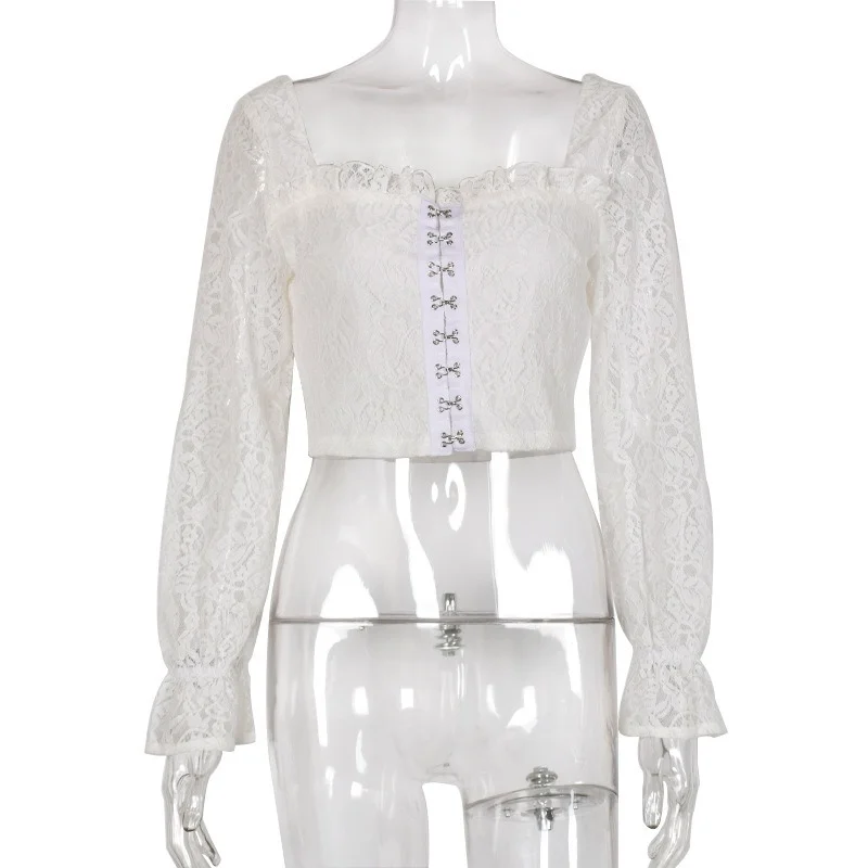 

2021 Women Summer Sexy Floral Bandage Short Sleeve Tops Lace Up Corset Tops Cropped Top Lantern Sleeve Tee Crop Top Party Club