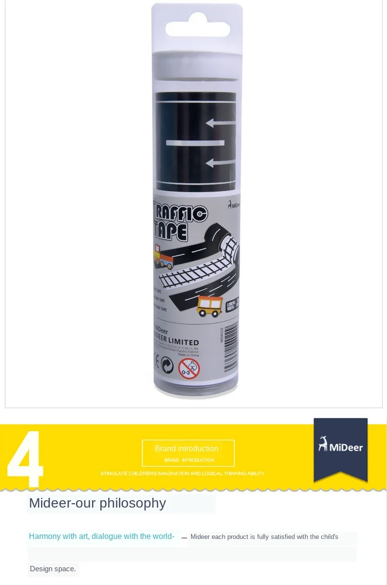 Mideer 4,8 см х 5 м DIY железнодорожная лента дорожная лента Motoway лента игрушка трек-сцена стикер дорожного движения клейкая лента для детей Детская автомобильная игра