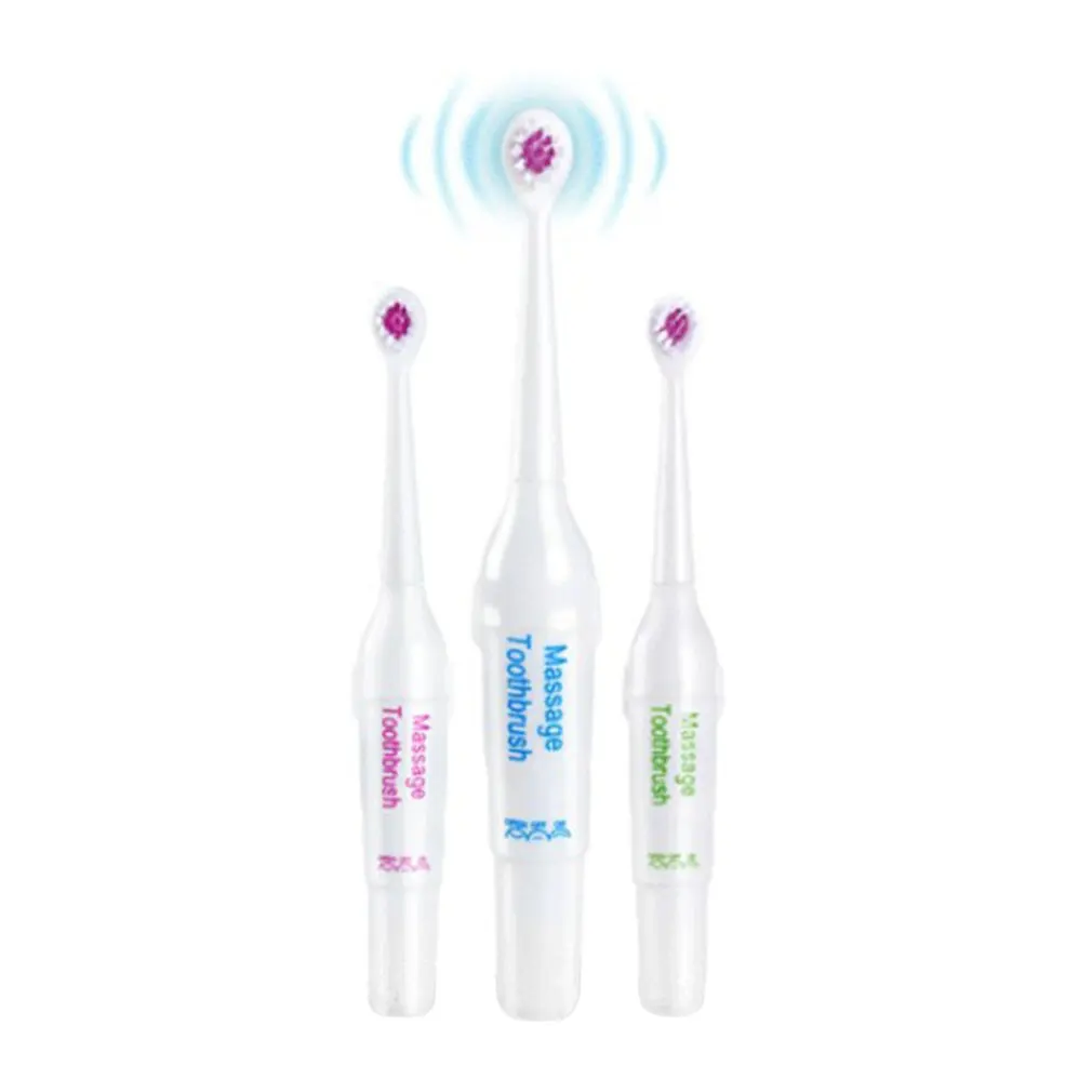 Cepillo de dientes el&eacute;ctrico para ni&ntilde;os, dispositivo de higiene bucal, resistente al agua, con bater&iacute;a, tama&ntilde;o compacto, 3 unids/set-2