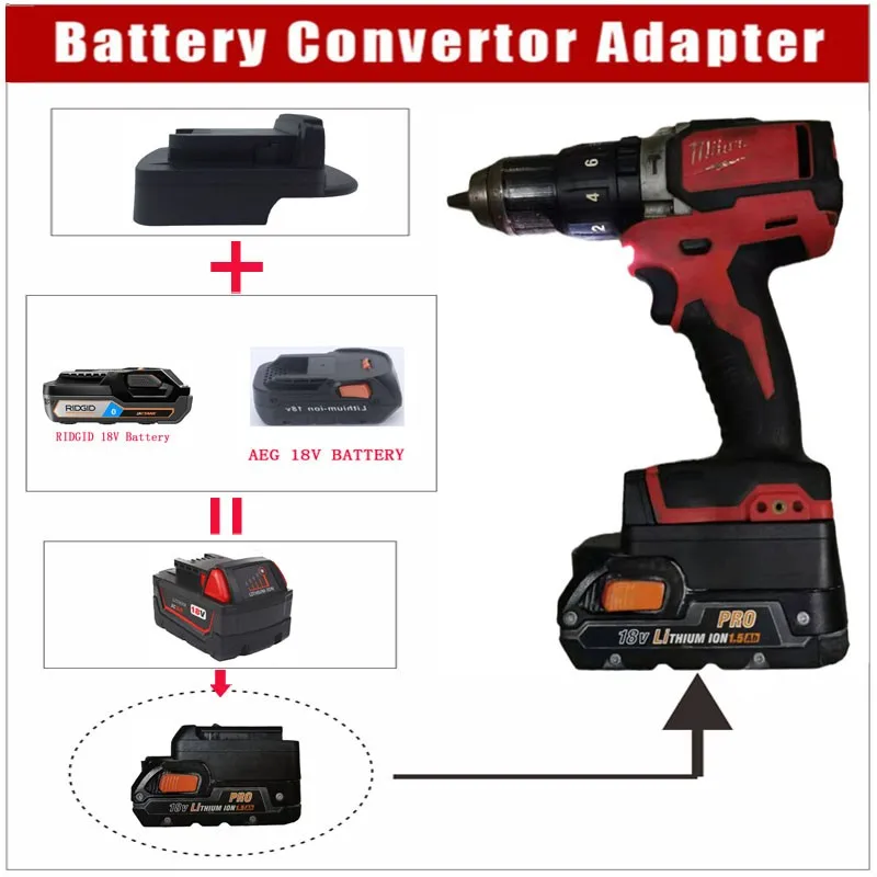 Адаптер литиевой батареи 18 в для Milwaukee мм инструмент литий-ионной Ridgid / AEG на RIDGID |