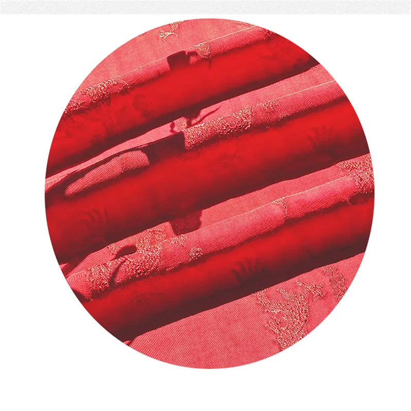 Китайская традиционная шелковая/хлопковая ткань для свадебной одежды с жаккардовым рисунком дракона, красная ткань для рукоделия.