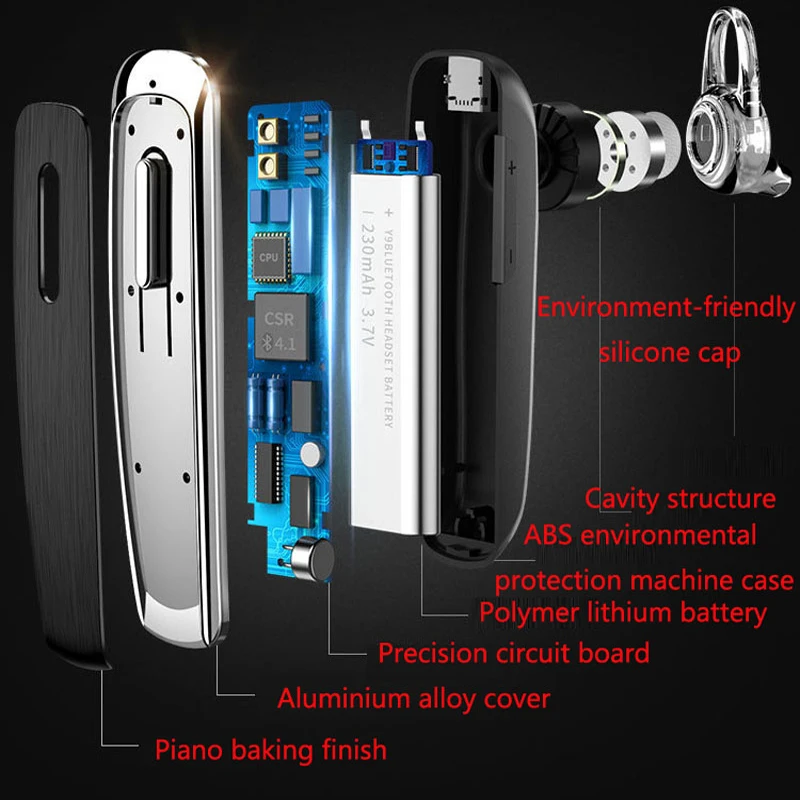 YuBeter Bluetooth наушники спортивные Беспроводные наушники с защитой от пота наушники с шумоподавлением Встроенный микрофон для автомобиля Hands free 1 шт