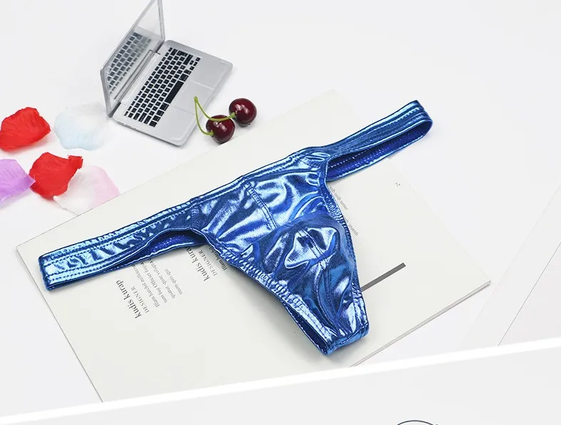 Сексуальное мужское нижнее белье из искусственной кожи мягкое с низкой посадкой