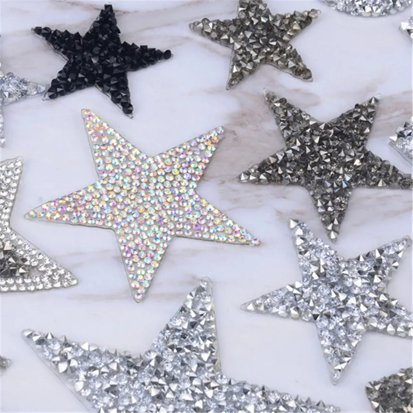 10 шт./лот звезда горячей фиксации патчи Стразы термотрансферный дизайн