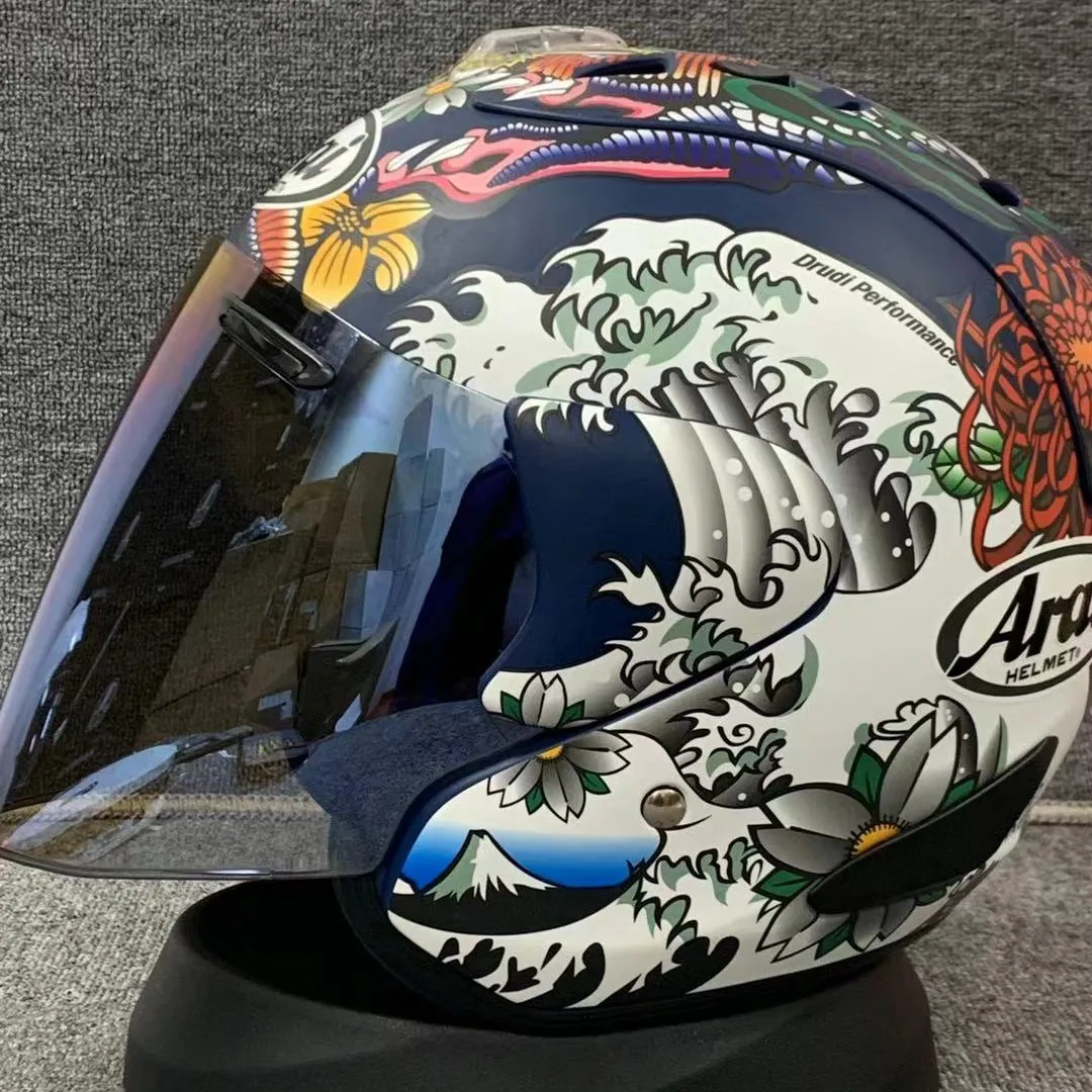 Световой шлем нового дизайна японский с изображением дракона мотоциклетная