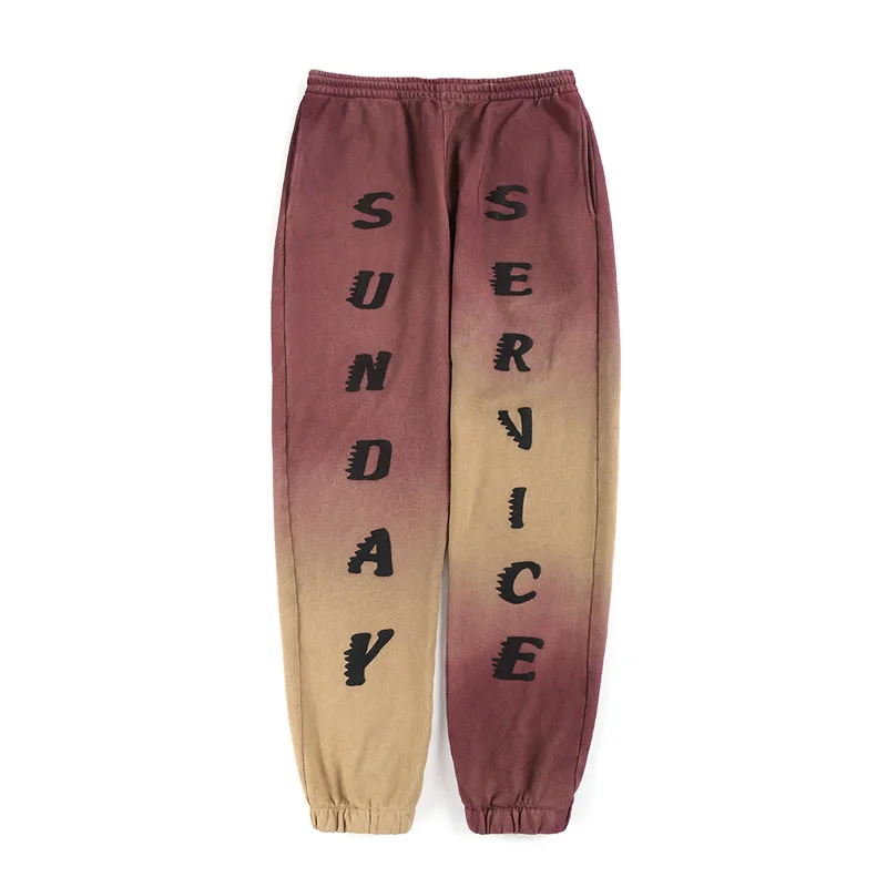 2020FW Kanye West Tie Dye спортивные брюки для мужчин и женщин осенне зимние флисовые SUNDAY