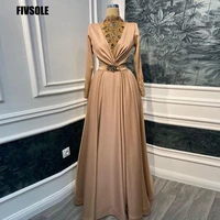 fivsole fashion high neck a line prom dresses 2022 abendkleider sparkly crystals robe de soir%c3%a9e femme robe de soir%c3%a9e de mariage