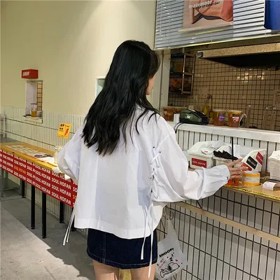 Женская винтажная короткая куртка Повседневная Свободная однотонная с длинным