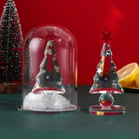 handcrafted fashion crystal christmas tree ornaments clear crystal glass figurine holiday gift home table decor