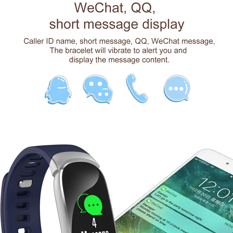 Женский Смарт браслет Lism QW16 Bluetooth фото часы трекер сердечного ритма IP67