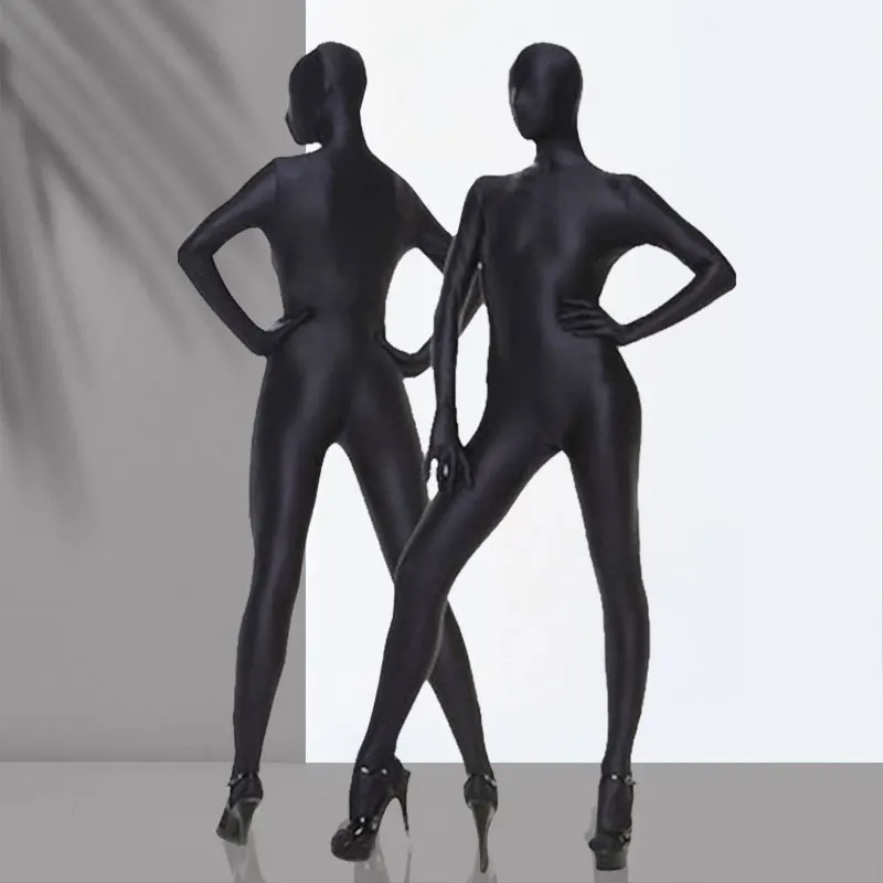 

Sexy Cosplay Shiny Lycra Full Body Bodysuit Full Cover Sheer Open Crotch Bandage Catsuit Pantyhose Erotic Lingerie Plus Size F80