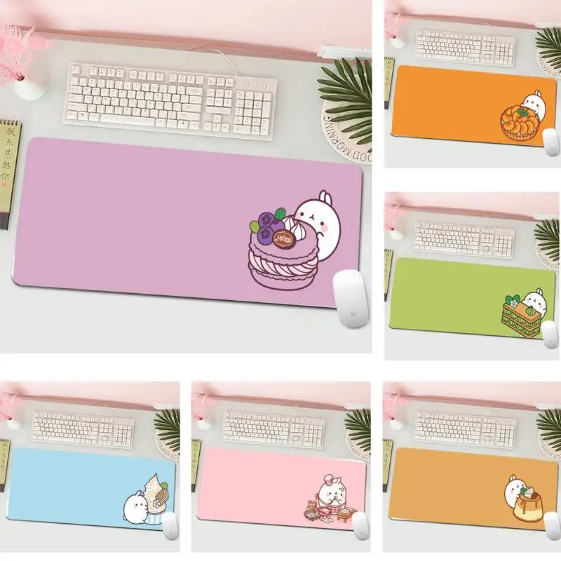 

Kawaii Molang and dessert Computer Mousepad L Large Gamer Keyboard PC Desk Mat Table Decoration Cover Gaming Player Mice Mat