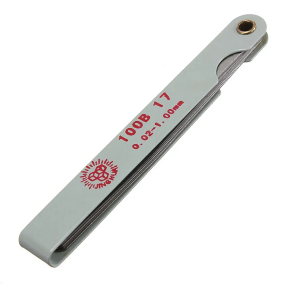 

100mm Length Metric Feeler Gauge 17 Blade Gap Filler 0.02-1.00mm Thickness Measurement Layout Tool