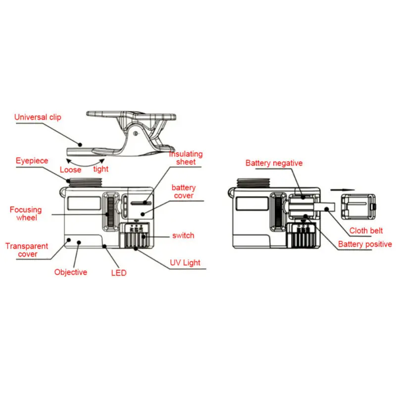 Ультрамаленький микроскоп для мобильного телефона 9595 Вт Лупа 60X