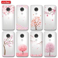 cherry blossom case for motorola moto g7 g5 g8 g9 g10 g5s g6 e5 e6 e7 plus play power soft silicone tpu protection phone fundas