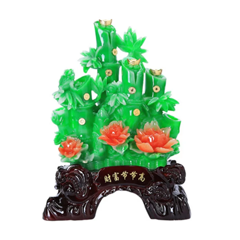 

Imitation jade bamboo wealth high opening gift giving office table decoration creative home decoration resin crafts home decor