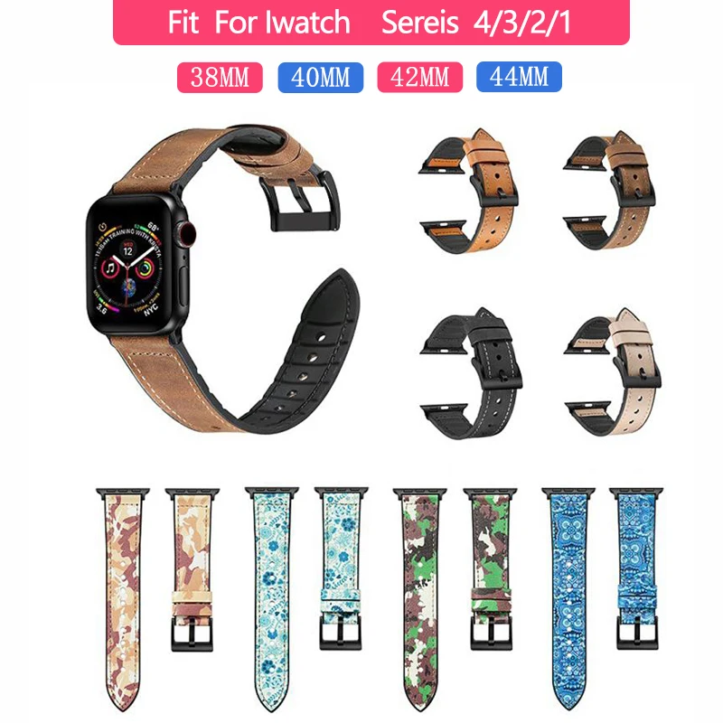Кожаный ремешок Mdnen для часов Apple Watch IWatch Series 1 2 3 4 42 мм/44 мм наручных Band|Ремешки