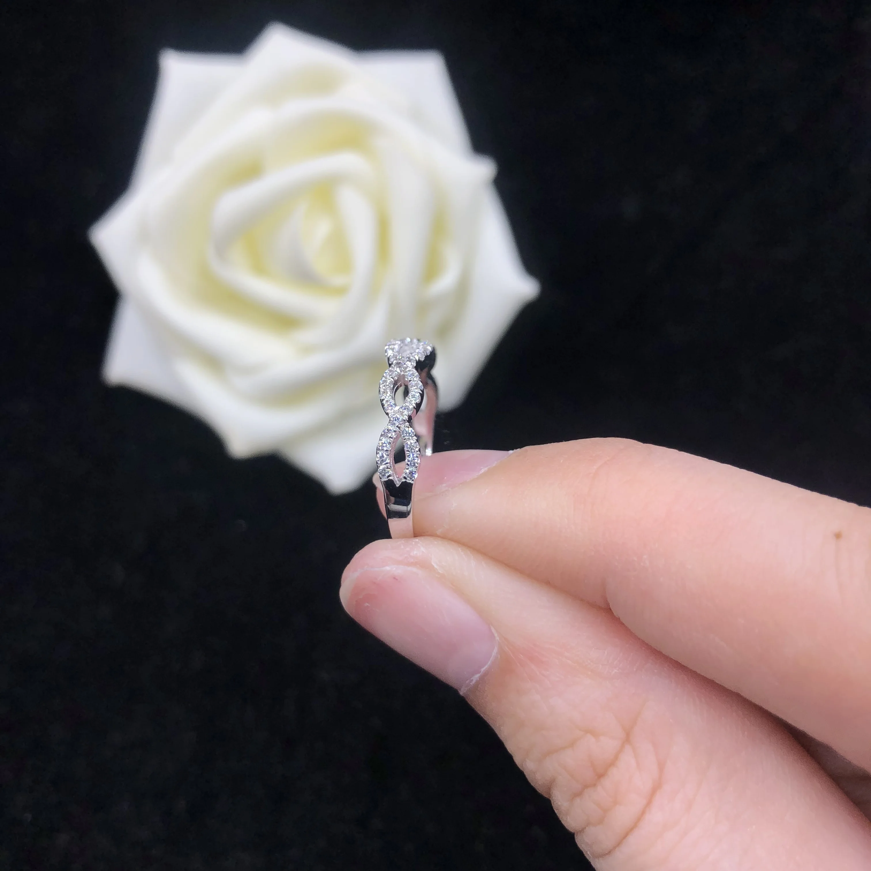 Женское кольцо с бриллиантами 0.22CT D, платиновый браслет 950, ювелирные изделия Pt950, штампованный R040